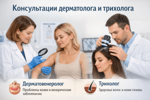 Консультации дерматолога и трихолога