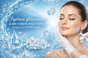 Глубокое увлажнение и восстановление кожи, Инъекционная процедура для глубокого увлажнения, Восстановления кожи с использованием биоревитализанта, Инъекции для увлажнения кожи лица, Уколы для увлажнения кожи лица
