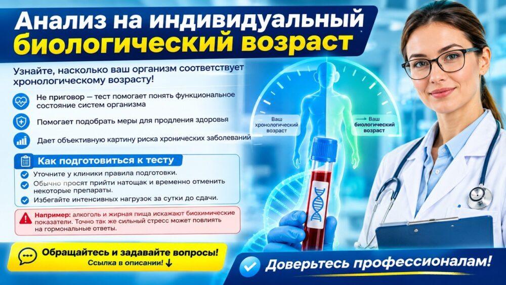 Анализ на биологический возраст в Москве. Сдать сегодня, результаты онлайн.
