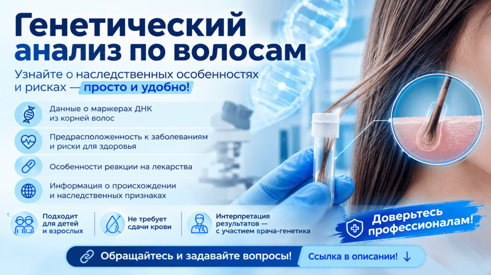 Генетический анализ по волосам Москва: сдача без крови, результаты быстро